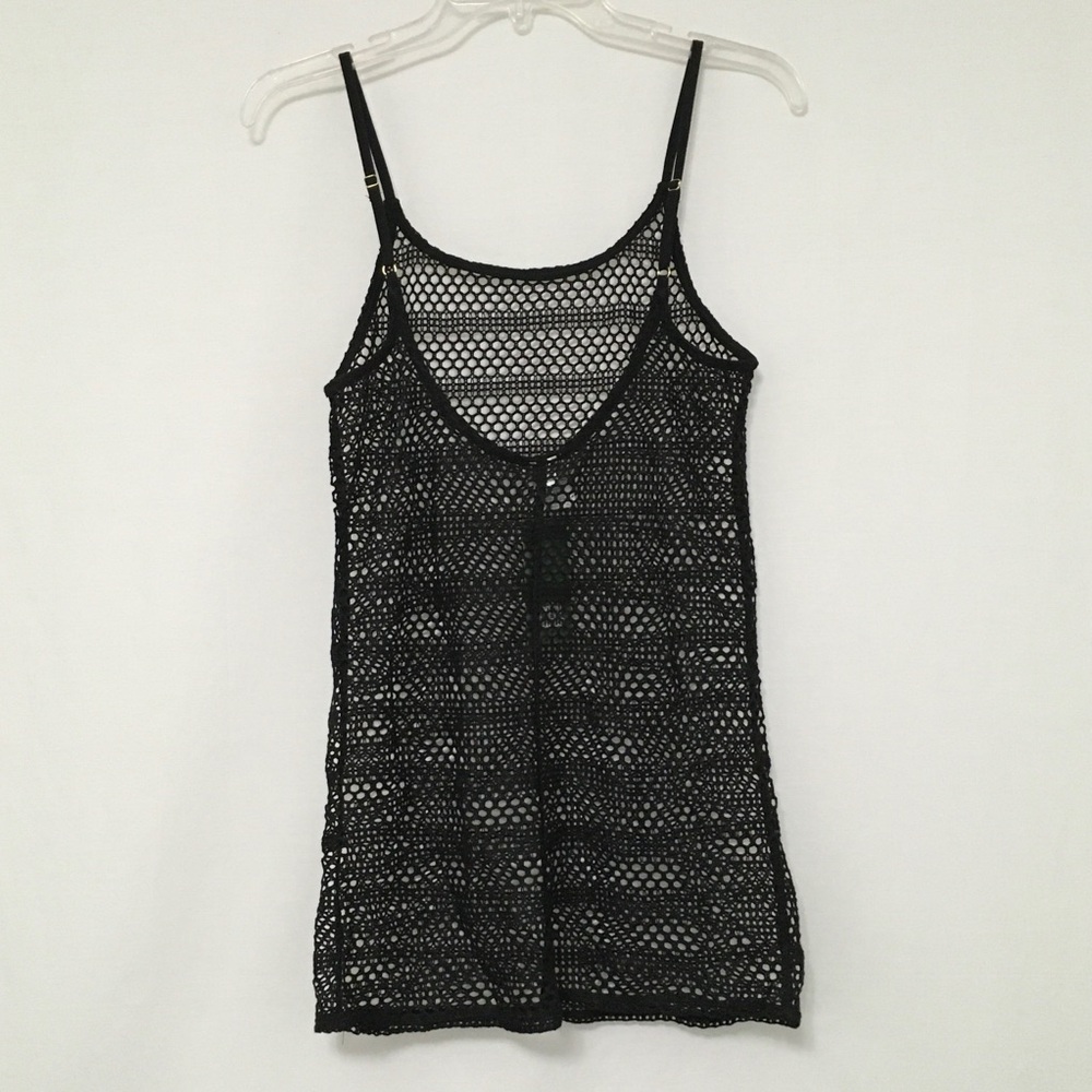 Wild Fable Womens Size XS Black Mesh Mini Dress Swim Cover Up Top - Picture 2 of 5